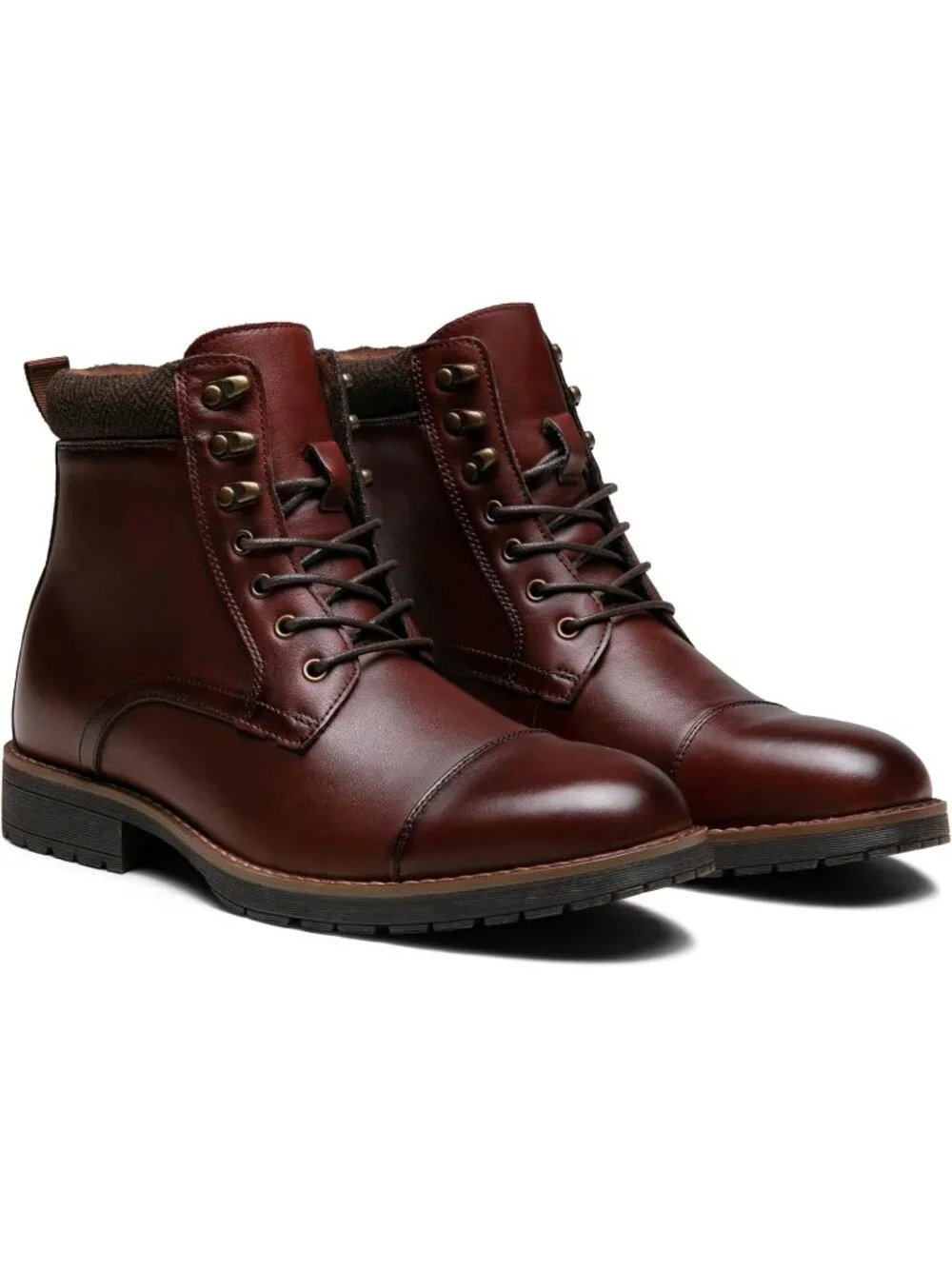 Men's Wine Red Boot Motorcycle Casual Boots for Men Zipper Fashion Chukka Boot